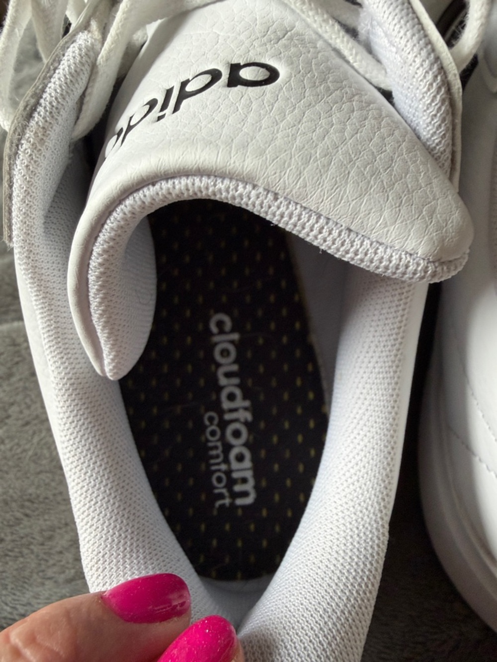 adidas White Sneakers with Black Three-Stripes - Picture 6 of 7